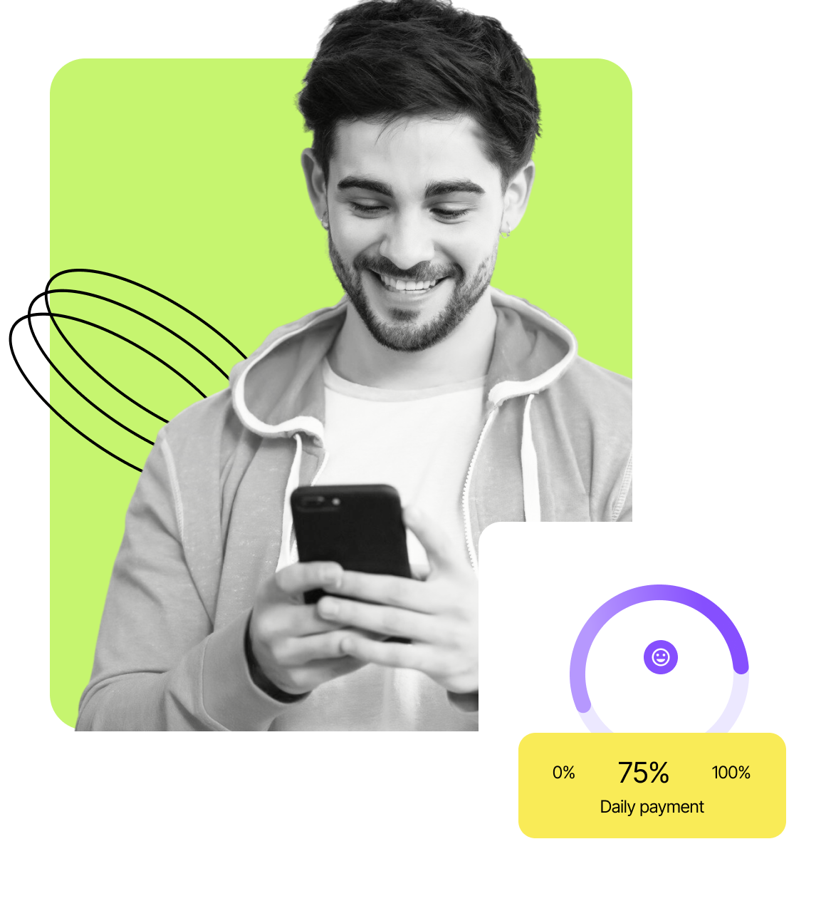 Telefon kullanan mutlu insan